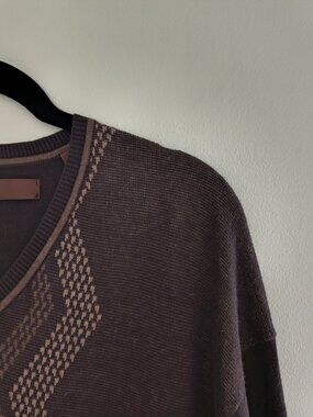 New Perry Ellis Brown Argyle Sweater